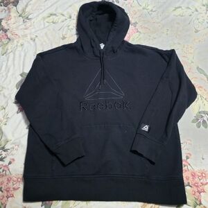 Reebok Black Embroidered Logo Hoodie